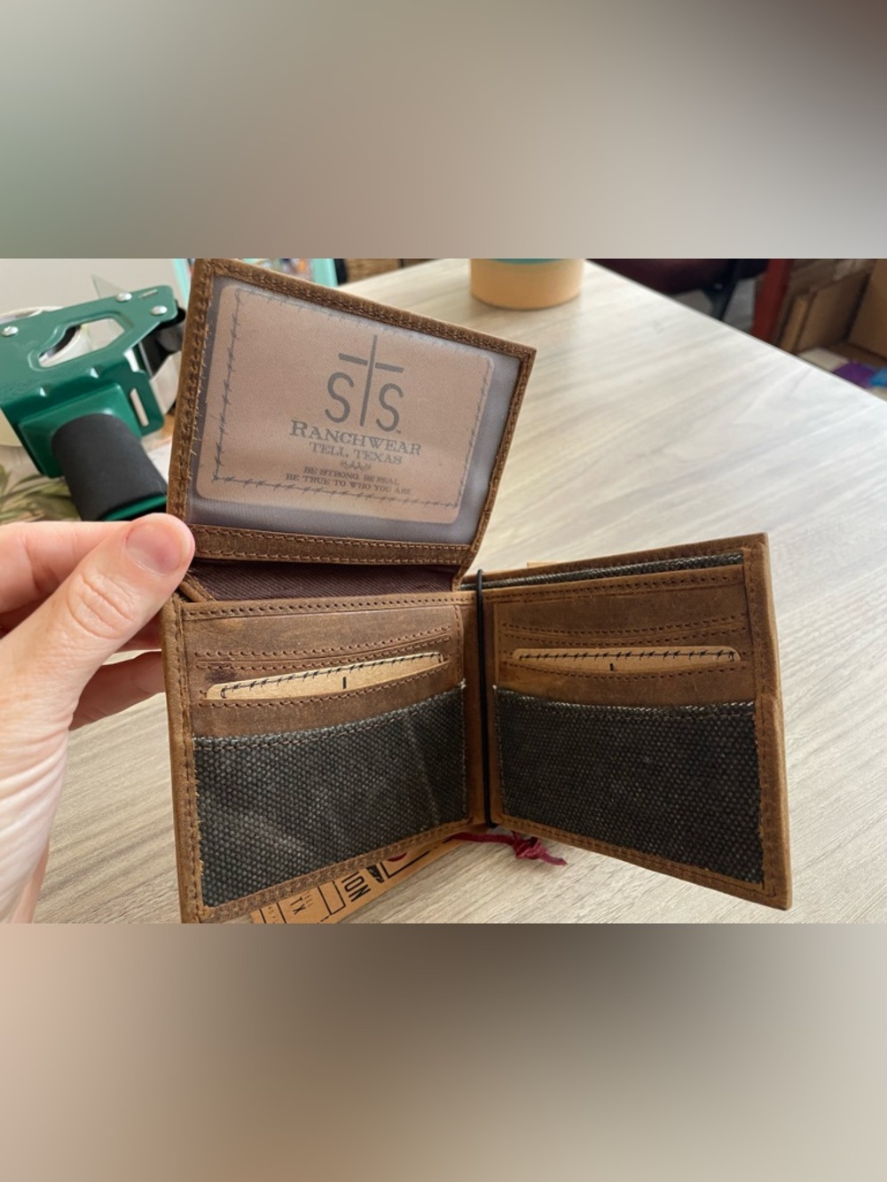 STS Ranchwear Canvas and Leather Wallet - Picture 4 of 5